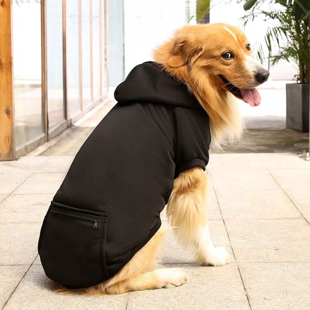 Warm Winter Dog Hoodie | Soft Fleece Coat with Snacks Pocket for Large Breeds