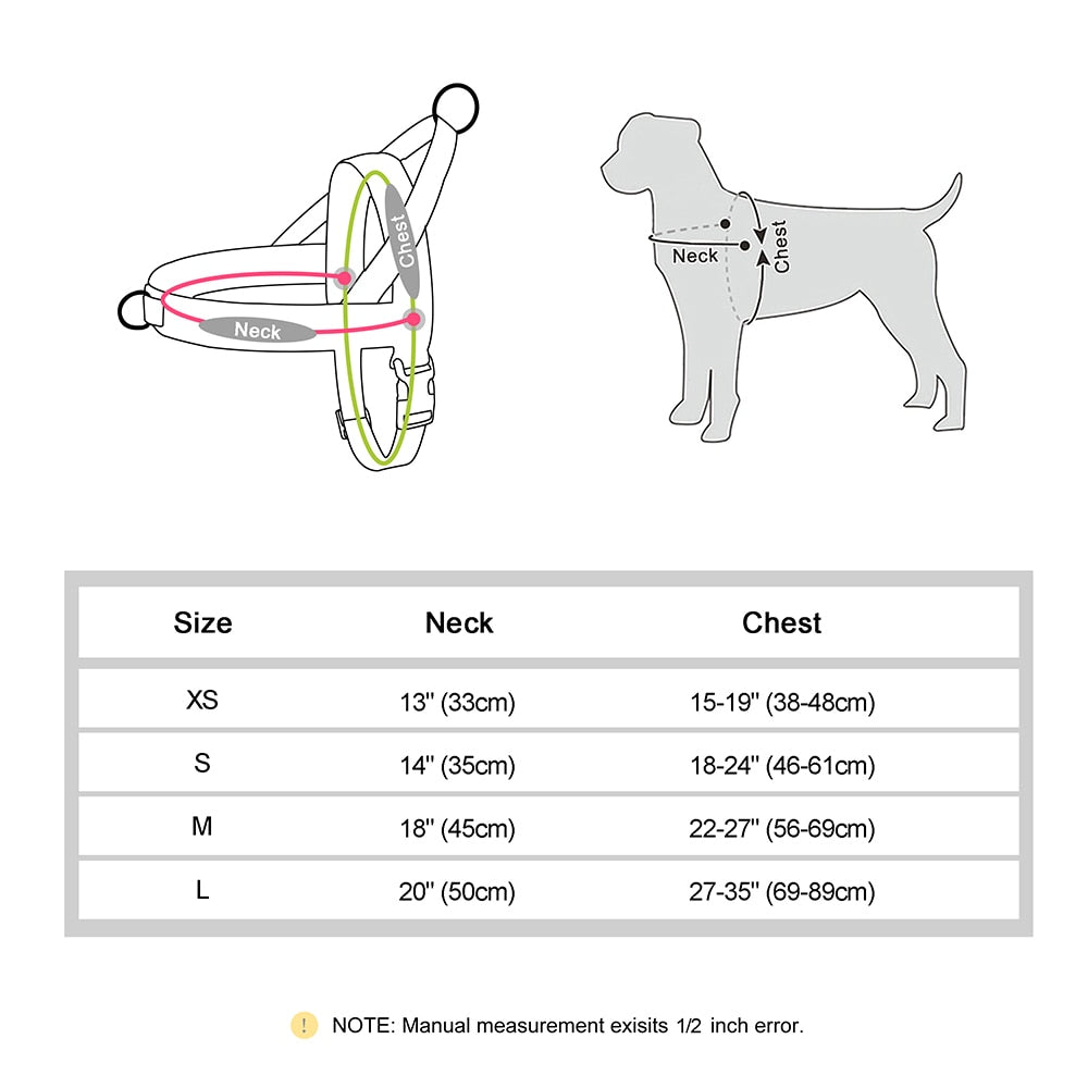 Adjustable Nylon Dog Harness with Quick-Release Buckle | Colourful Vest for Small, Medium, and Large Dogs