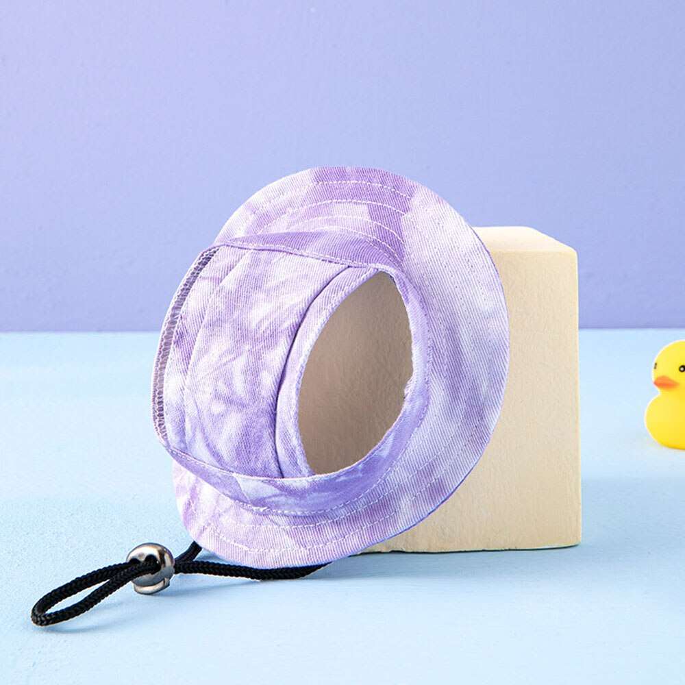 Adjustable Tie-Dyed Dog Hat | Fashion Pet Bucket Cap with Ear Holes | Outdoor Sun Bonnet for Cats & Dogs