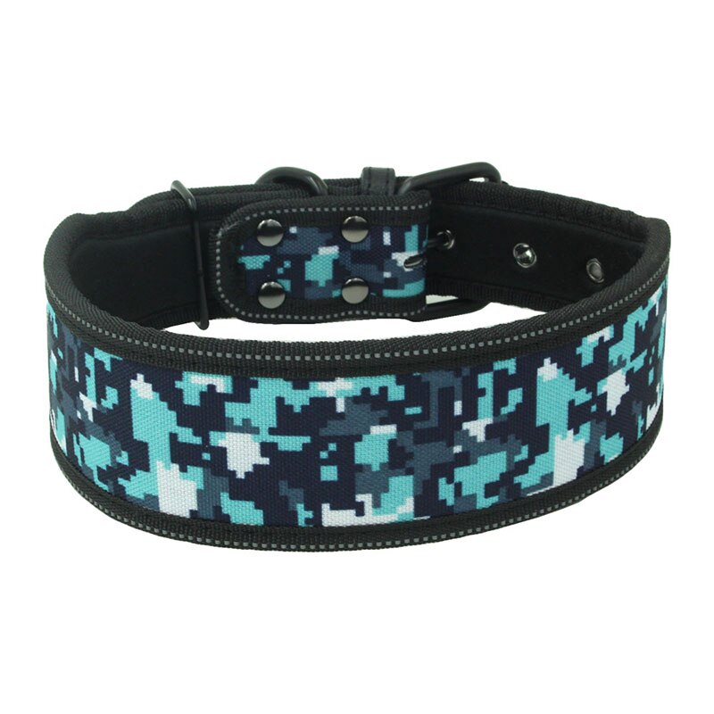 Reflective Soft Padded Adjustable Dog Collar | Wide Buckle Pet Collar for Medium to Large Dogs