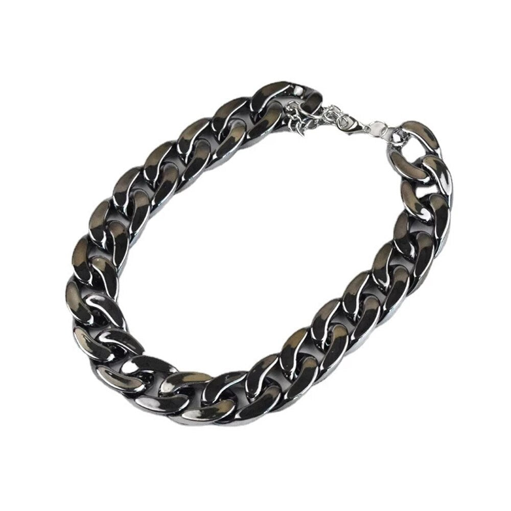 Adjustable Gold Cuban Link Pet Collar | Lightweight Plastic Necklace for Small Dogs & Cats | Multiple Colours Available