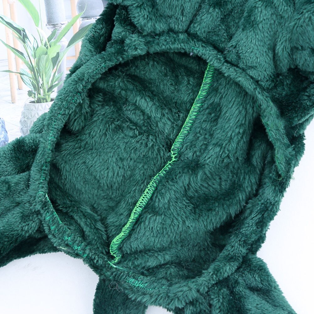Cute Dinosaur Pet Hoodie | Adorable Dino Design Warm Fleece Pet Costume for Small Dogs and Cats, Perfect for Halloween or Winter