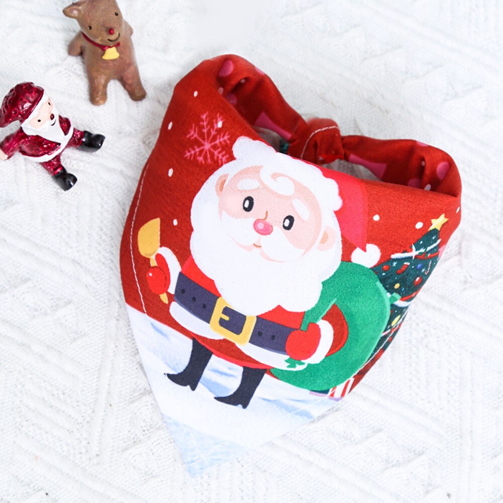 Christmas Holiday Dog Bandana Set | Festive Santa & Tree Designs for Puppies and Small Dogs