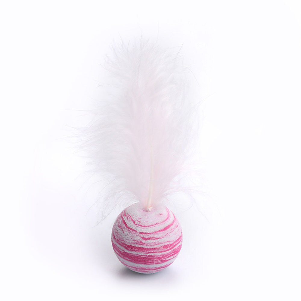 Interactive Cat Feather Ball Toy | Playful Foam Star Ball with Feather for Kittens and Puppies | Perfect for Throwing and Chasing