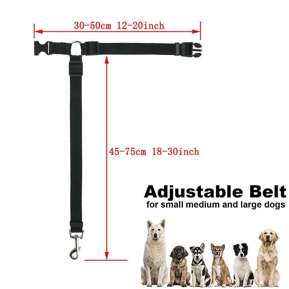 Adjustable Dog Safety Seat Belt Strap | Car Headrest Restraint for Pet Travel Security