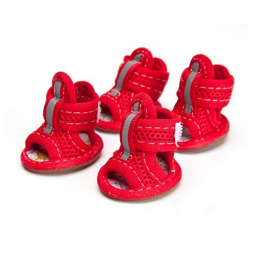 Breathable Summer Dog Shoes | Small Size Sandals with Reflective Anti-Slip Soles for Safety