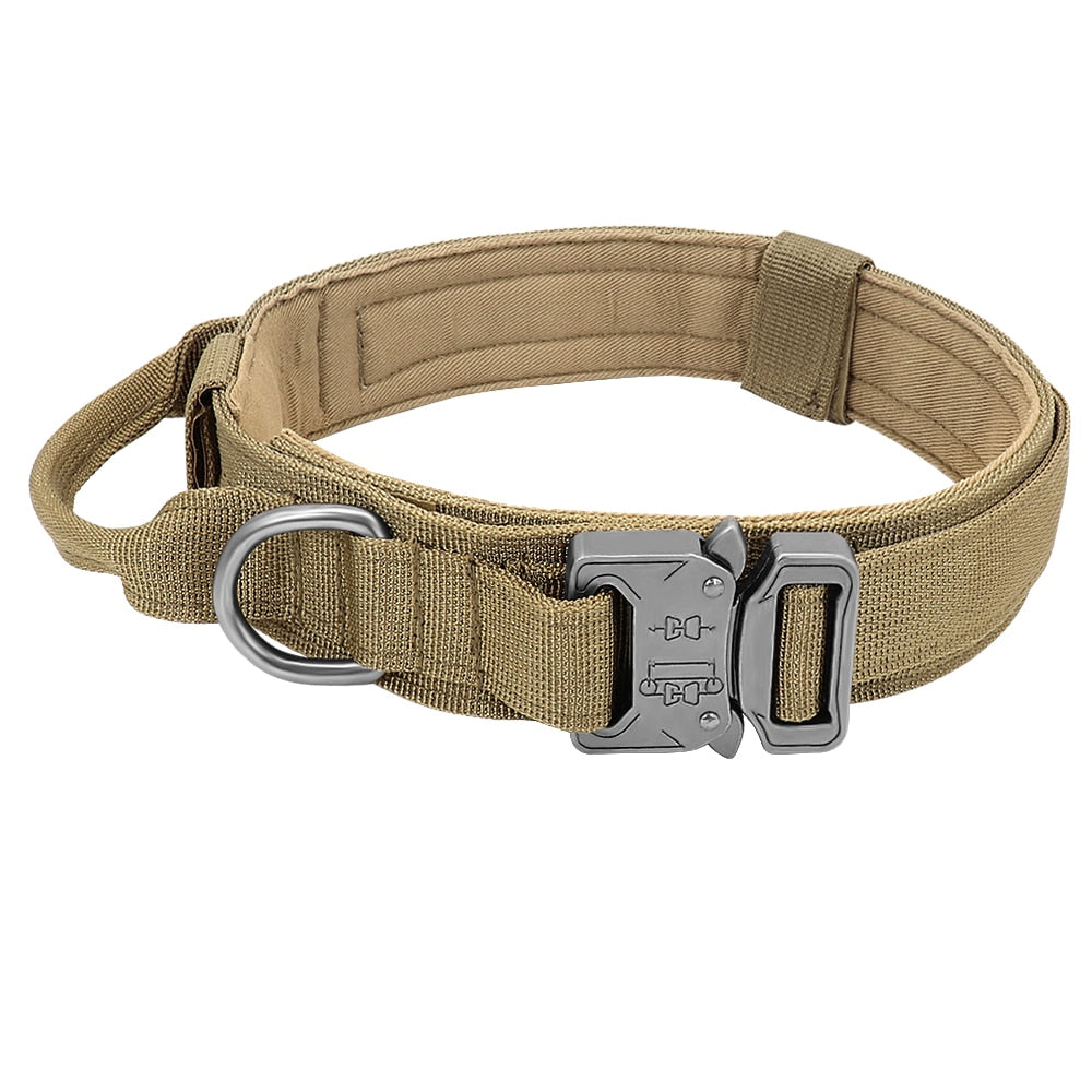 Durable Tactical Dog Collar | Military Nylon Pet Collar with Handle for Medium and Large Dogs | Adjustable for Training and Outdoor Use