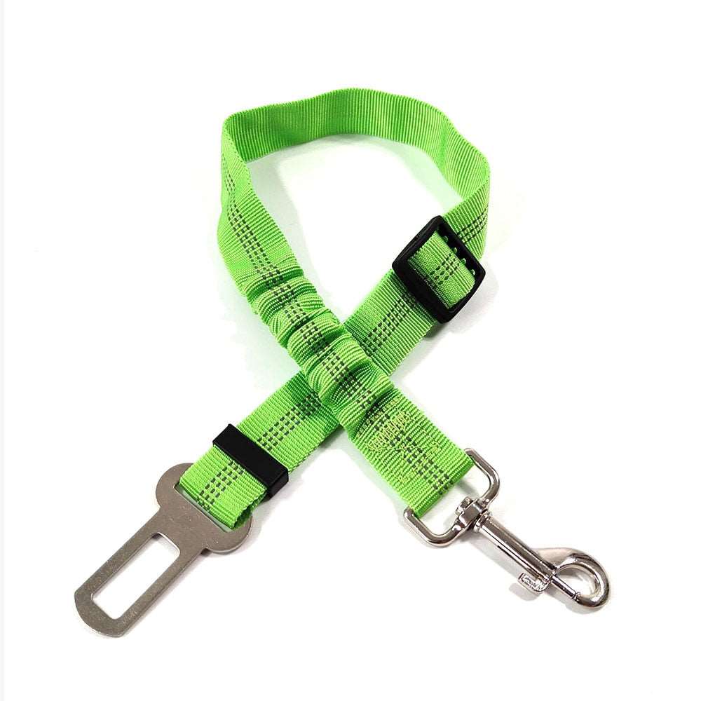 Adjustable Dog Car Seat Belt Harness | Durable Nylon, Reflective, Bungee Fabric Tether | Pet Car Travel Safety