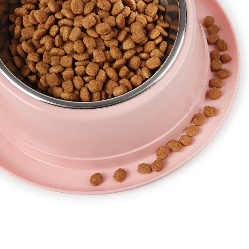 Tilted Stainless Steel Dog Bowl | Anti-Spill and Non-Skid Raised Feeder for Small Dogs & Cats