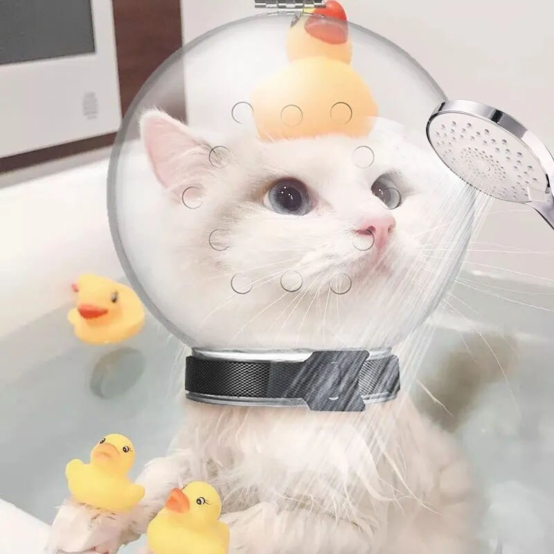 Cat Muzzle Anti-Bite Protective Space Hood | Breathable Grooming Mask for Small Pets | Prevents Biting and Licking