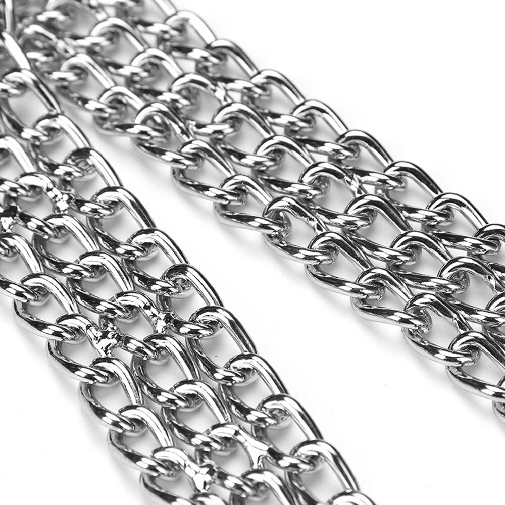 3 Rows Stainless Steel Dog Chain Collar | Strong Metal Slip Pinch Choke Collar for Walking and Training Large Dogs