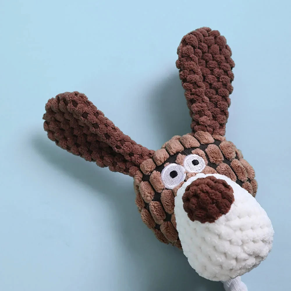 Plush Squeaky Dog Toys | Durable Pet Chew Toy for Small, Medium, Large Dogs, Soft Cotton Texture for Teeth Cleaning