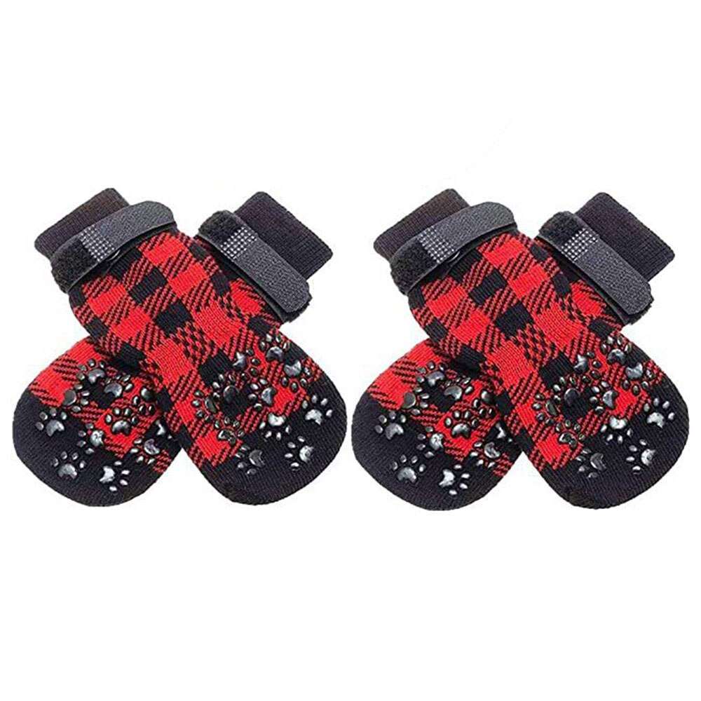 Adjustable Anti-Slip Dog Socks | Non-Slip Paw Protection with Paw Pattern for Indoor Traction Control