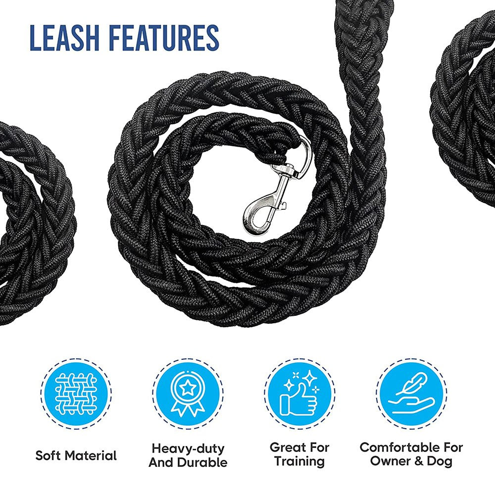Heavy-Duty Nylon Braided Dog Walking Leash | Durable 120cm Traction Rope for Medium & Large Breed Dogs
