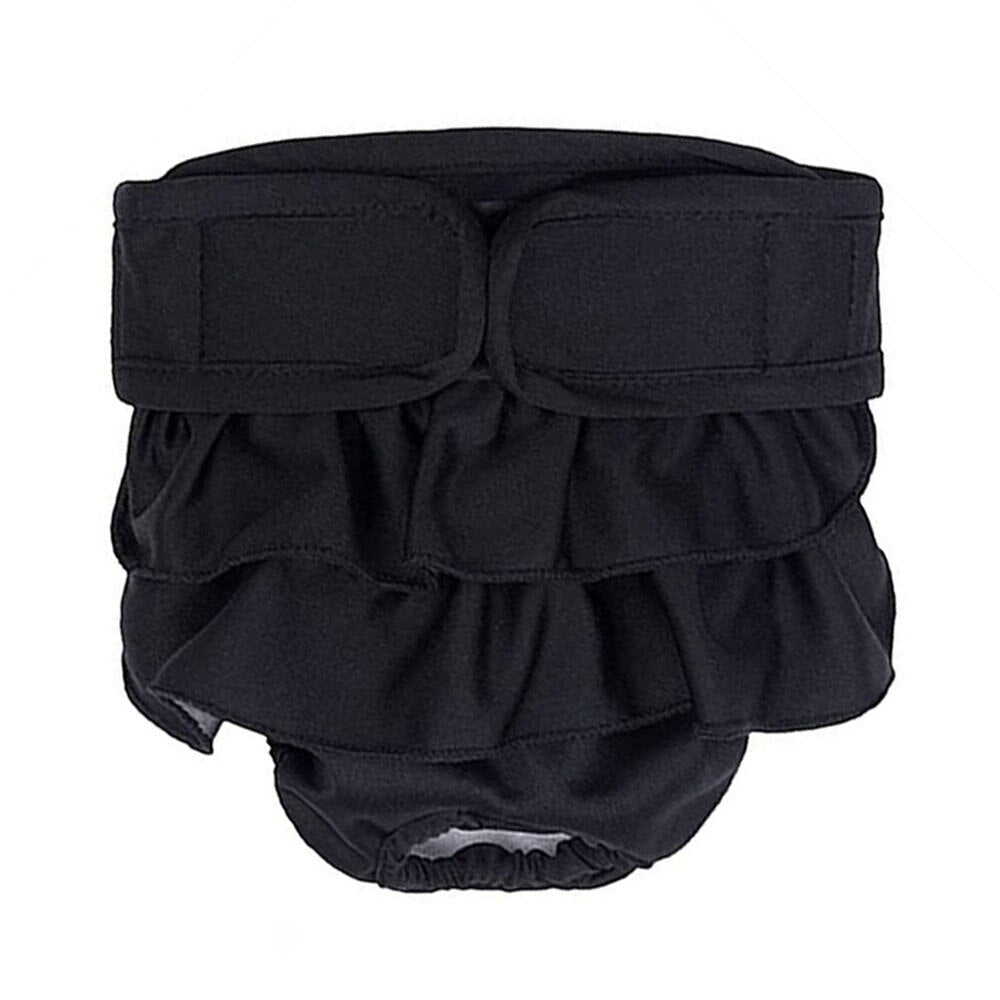 Soft Ruffle Dog Sanitary Pants | Washable & Absorbent Female Dog Diaper in Pink, Grey, & Purple