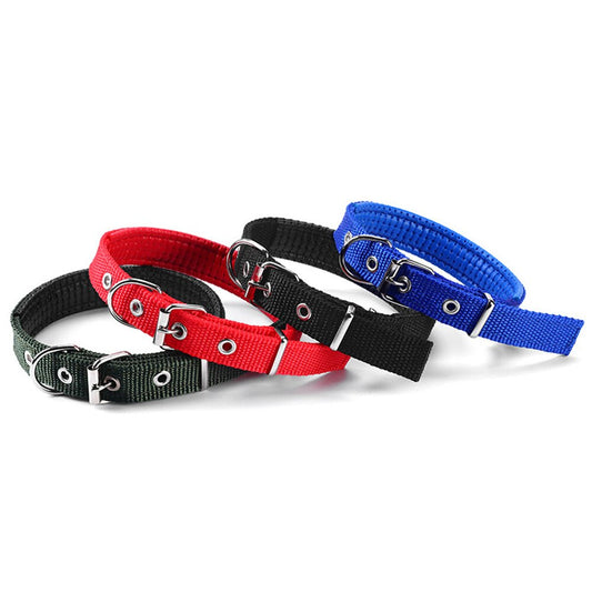 Comfortable Adjustable Nylon Dog Collar | 5 Sizes for Small to Large Dogs, Multiple Colours Available