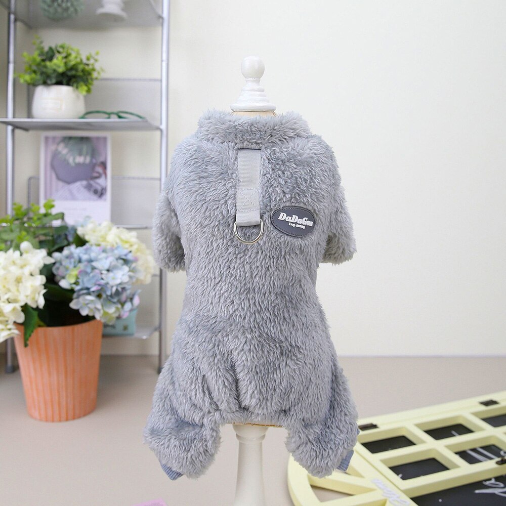 Fleece Warm Dog Jumpsuit Pajamas | Cozy Autumn Winter Pet Clothing for Small Dogs & Cats