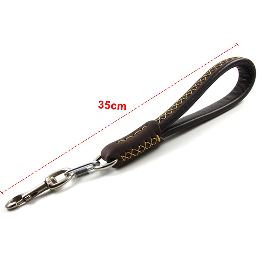 Heavy Duty Leather Dog Short Leash | Durable Traffic Lead for Training and Control