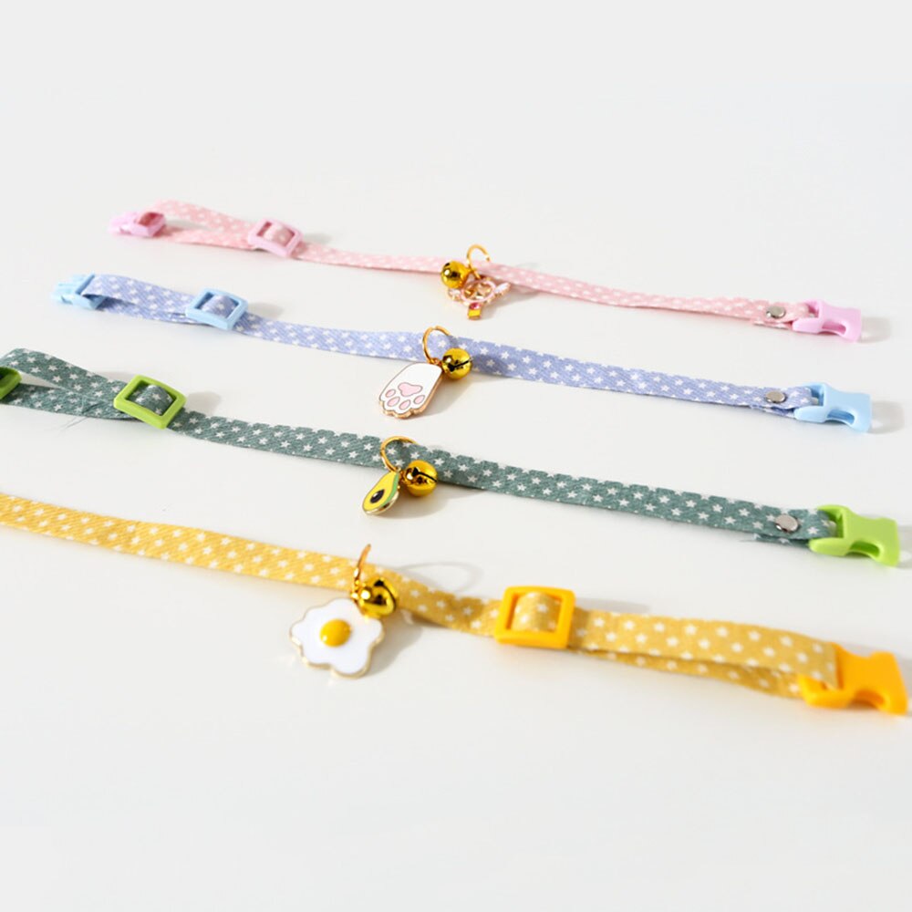 Adjustable Cat Bell Collar with Cute Pendant | Breakaway Safety Necklace for Kittens and Small Dogs, Multiple Colours Available
