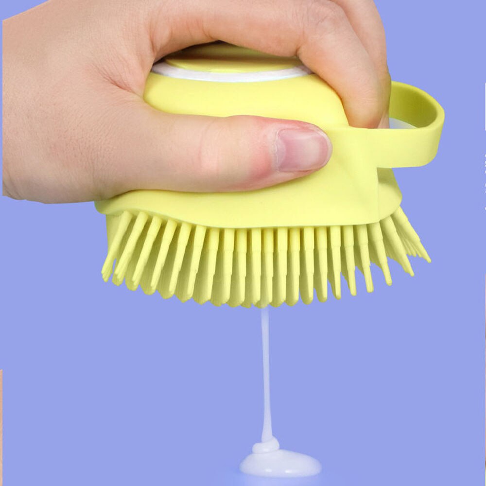 Super Soft Silicone Pet Bath Brush | Multipurpose Shampoo Massager for Grooming, Shedding, and Bathing