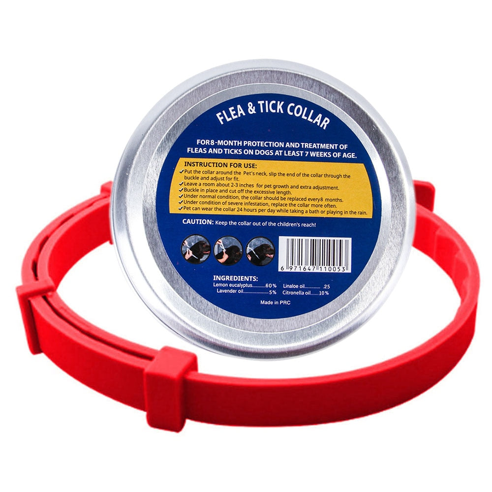 8-Month Protection Anti-Flea & Tick Collar for Cats and Dogs | Adjustable & Water-Resistant, Multiple Colours