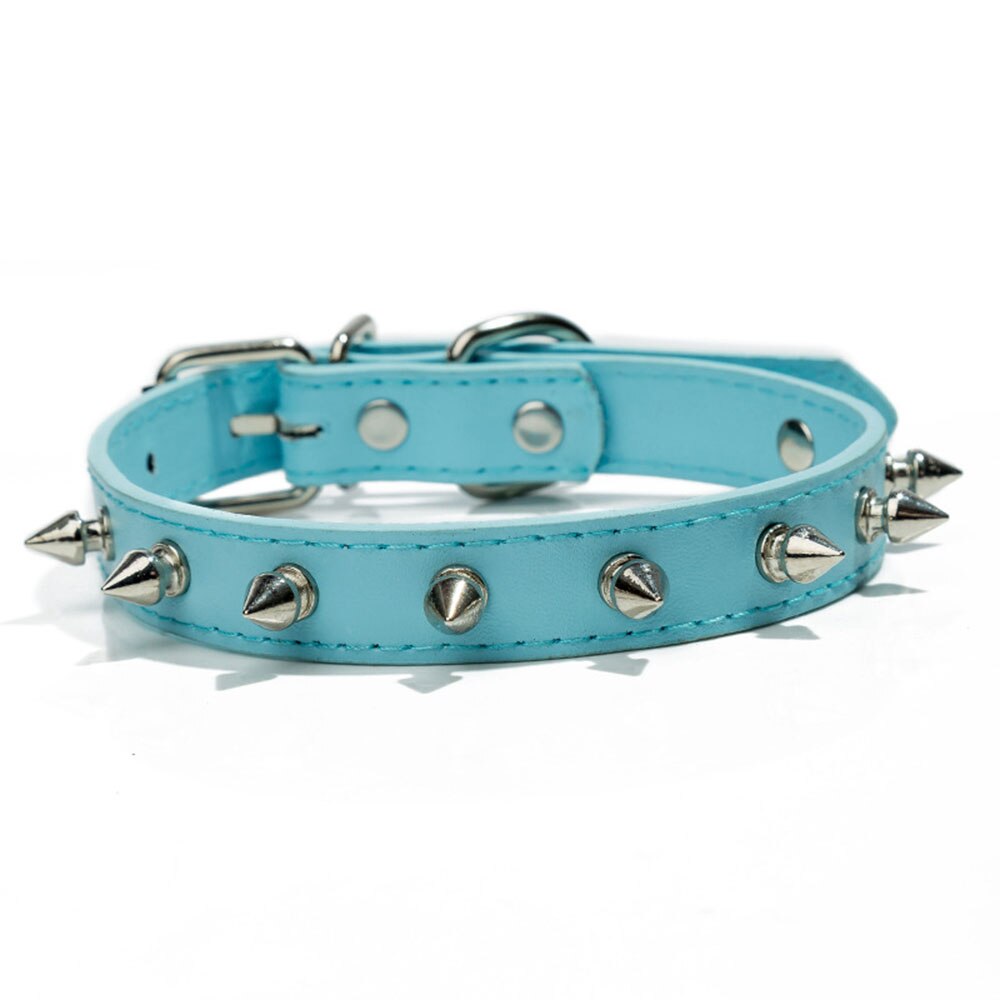 Studded Spiked Dog Collar | Anti-Bite PU Leather Collar for Small Dogs, Multiple Colours Available