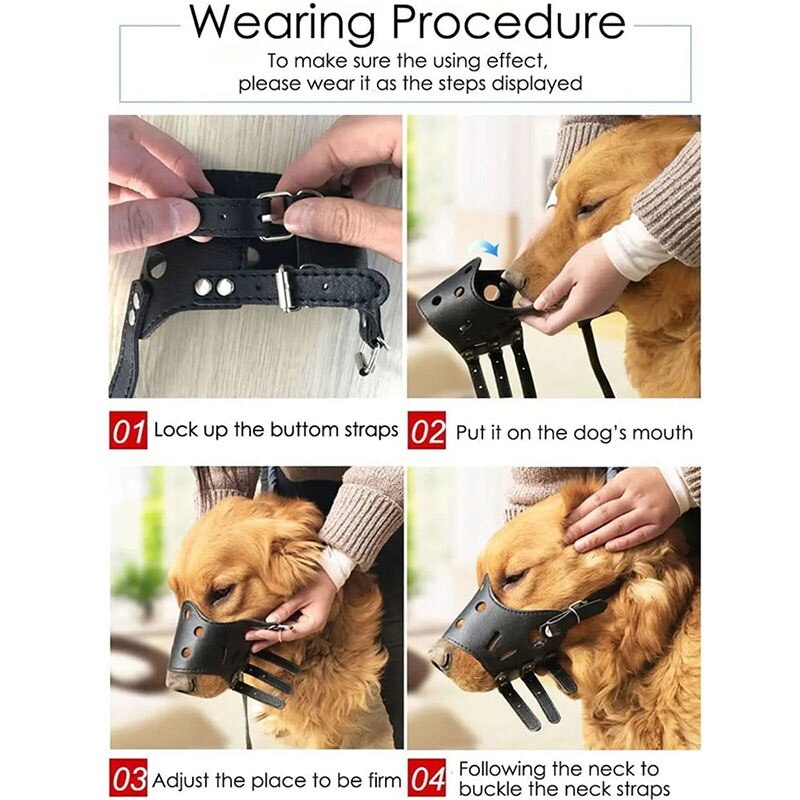 Leather Anti-Barking Dog Muzzle | Adjustable, Breathable, and Secure Muzzle for Dogs with Comfortable Design