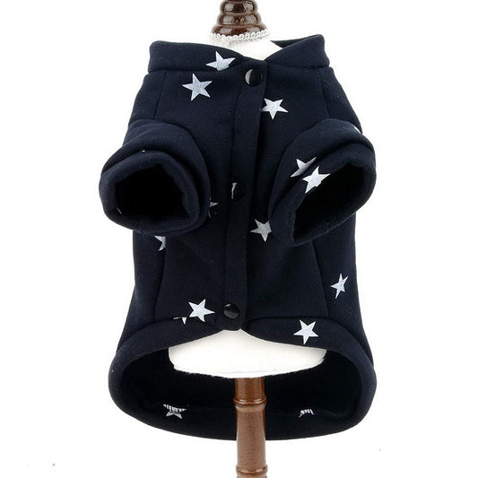 Fashion Star Pet Fleece Sweatshirt | Warm Crewneck Winter Jacket for Small Dogs & Cats