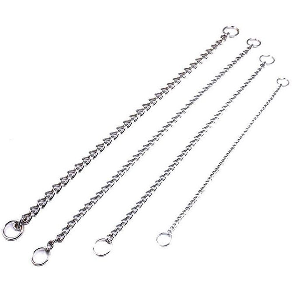 Heavy-Duty Metal Chain Dog Collar | Durable Gold & Silver Cuban Link Slip Choke Collar for All Dog Sizes
