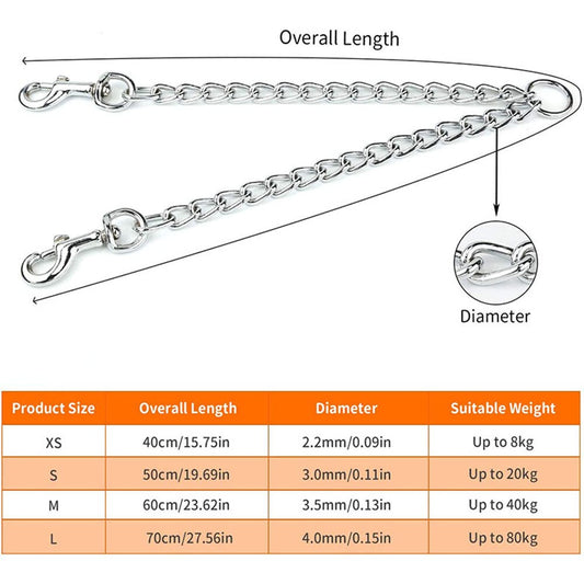 Durable Metal Double Dog Lead | Chew Proof