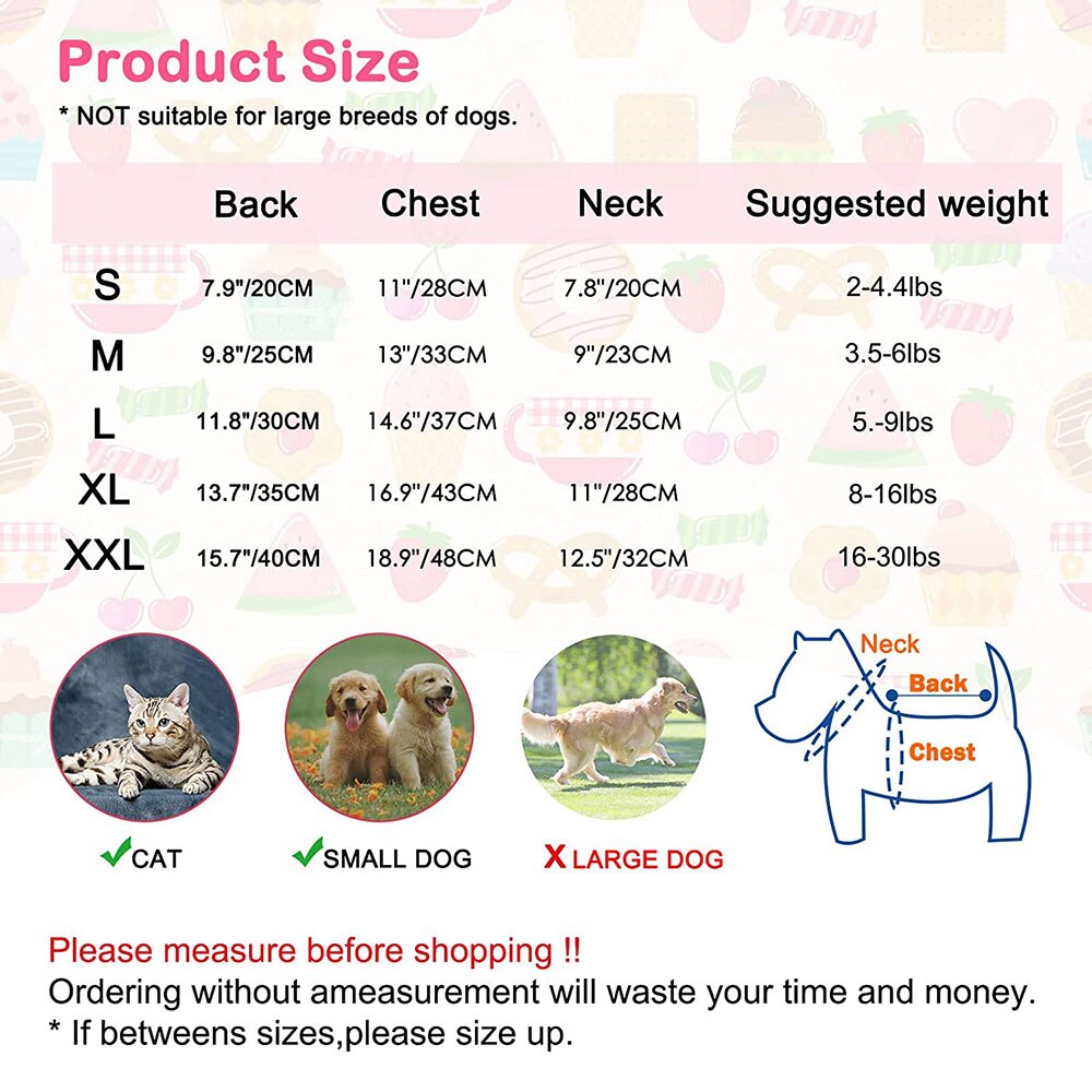 Warm Cotton Dog Pajamas Onesie | Soft Material & Cute Designs for Small Dogs