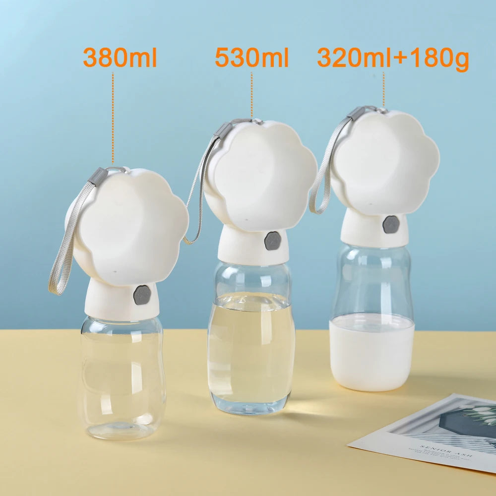 2 in 1 Dog Water Bottle with Food Container