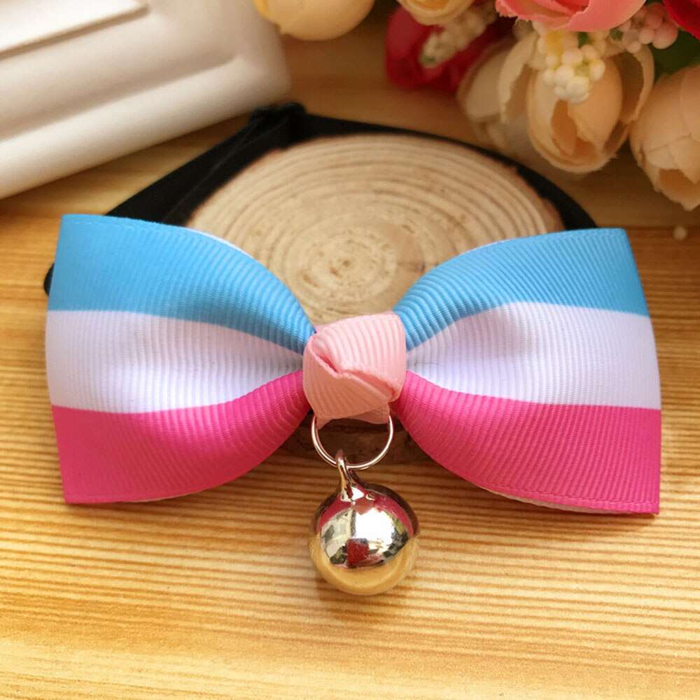 Cat Accessories | Bow Tie Collar with Bell | Breakaway Bowtie for Kitten & Small Dog | Pet Grooming Products