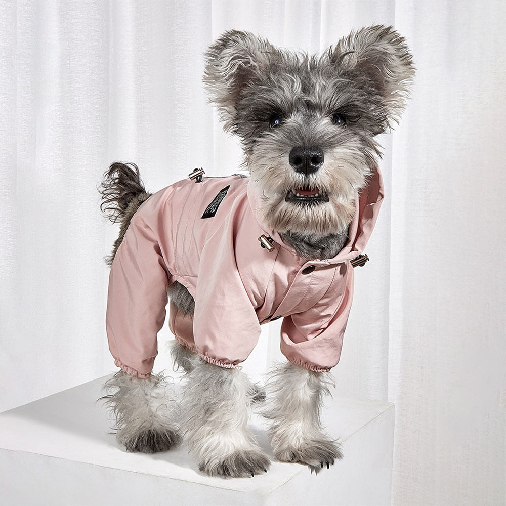 Reflective & Adjustable Dog Raincoat | Waterproof Windproof Hooded Cloak for Pets with Quick Dry Fabric and 4-Leg Coverage