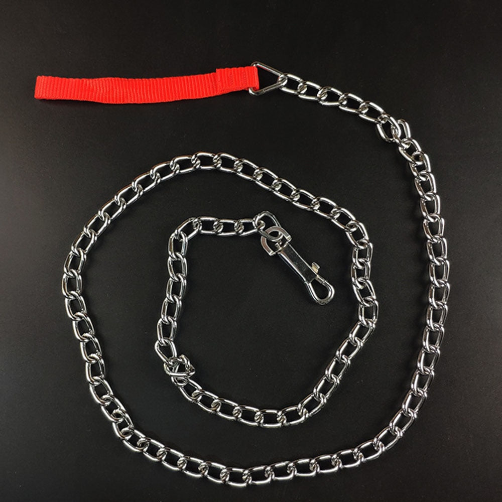 Heavy Duty Metal Chain Dog Leash | Anti-Bite Chrome Plated Traction Rope for Strong Control