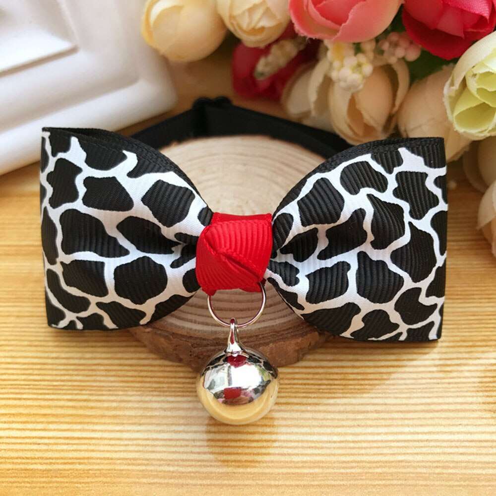 Cat Accessories | Bow Tie Collar with Bell | Breakaway Bowtie for Kitten & Small Dog | Pet Grooming Products