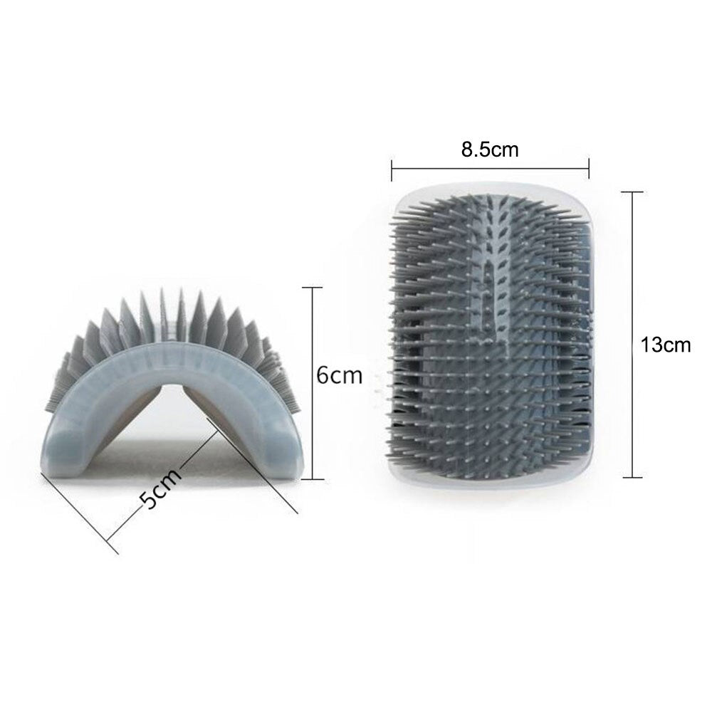 Self-Grooming Cat Brush Massage Device | Pet Hair Removal Comb, Scratch Bristles, and Corner Scratcher