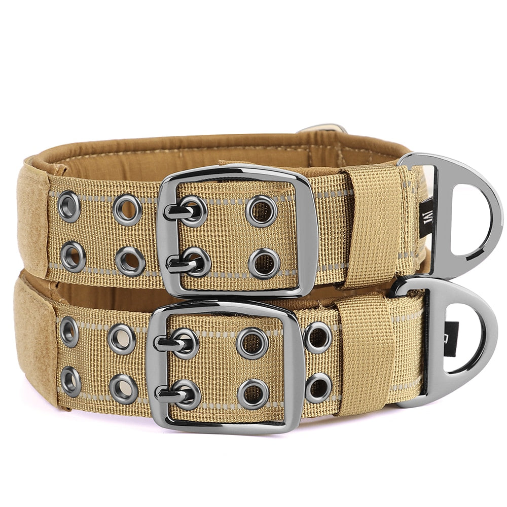 Tactical Military Dog Collar Adjustable Nylon | Durable For Medium and Large Dogs | Reflective Design for Training & Hunting