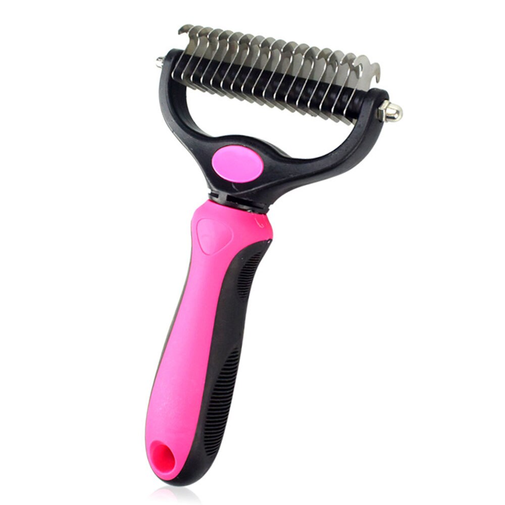 Dog & Cat Grooming Brush | Hair Remover Comb for Long, Short & Curly Hair with Anti-Slip Handle