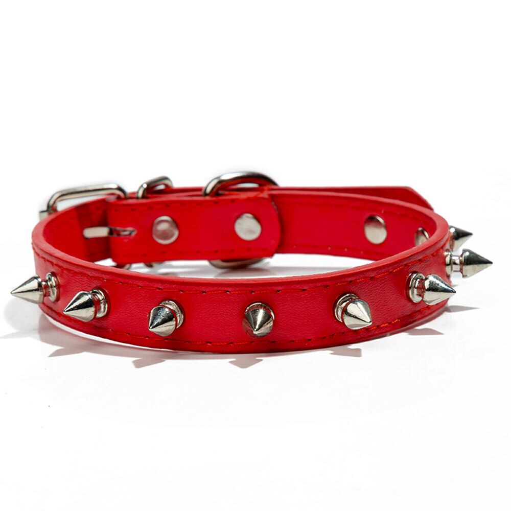 Studded Spiked Dog Collar | Anti-Bite PU Leather Collar for Small Dogs, Multiple Colours Available