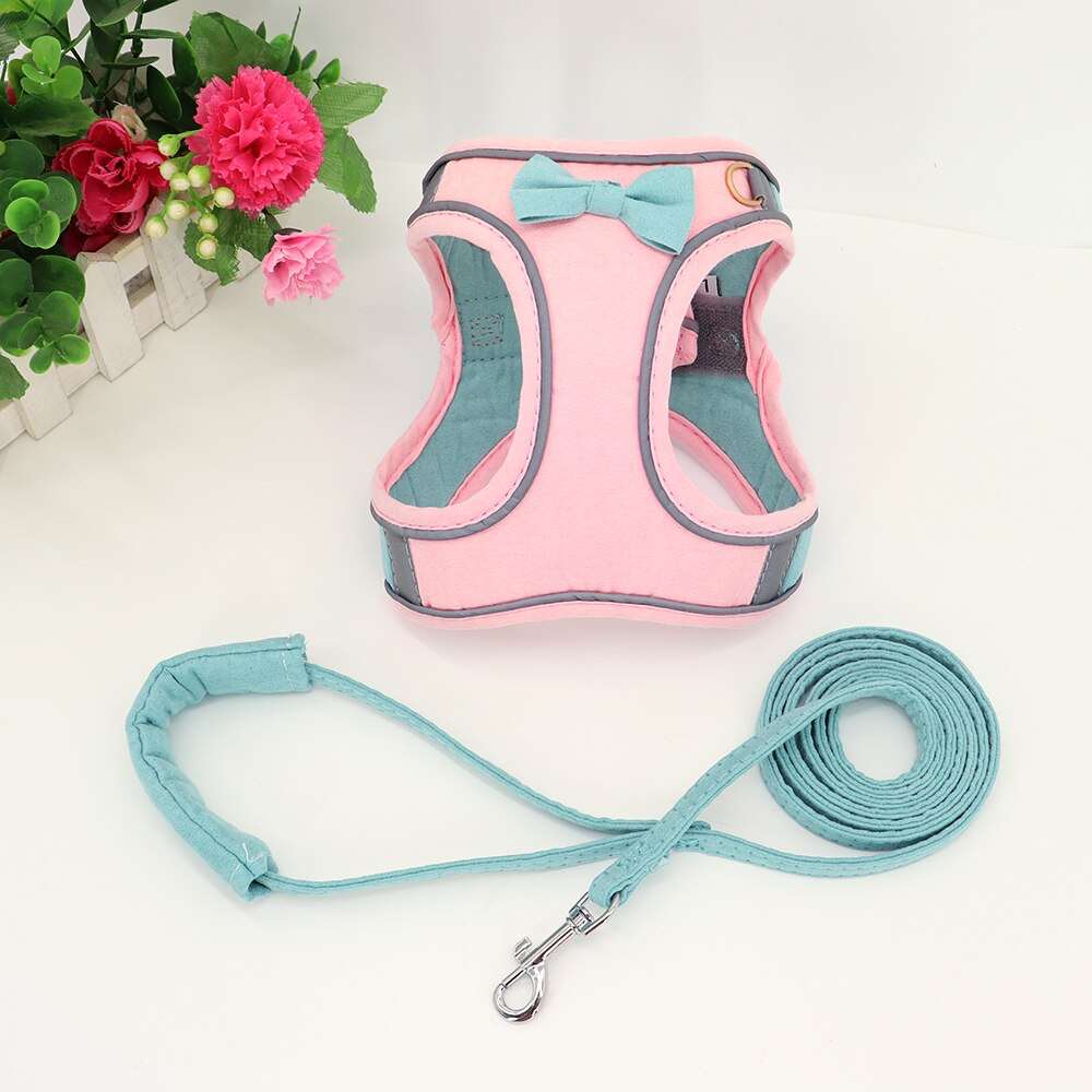 Adjustable Dog Harness with Leash Set for Small Dogs and Cats | Breathable Pet Chest Vest and Leash | Pet Accessories