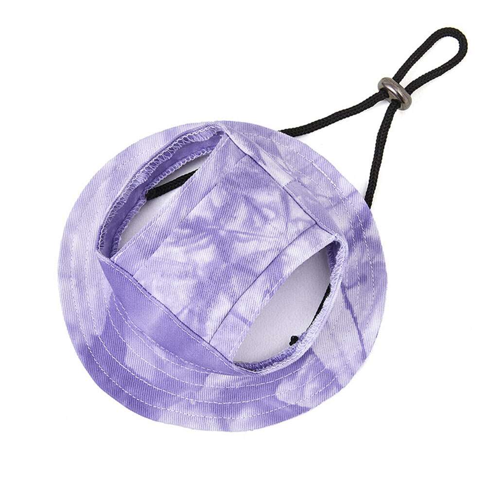 Adjustable Tie-Dyed Dog Hat | Fashion Pet Bucket Cap with Ear Holes | Outdoor Sun Bonnet for Cats & Dogs