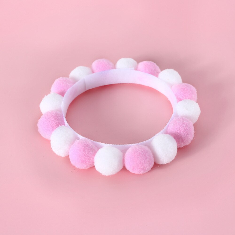 Adjustable Cute Plush Ball Pet Necklace Collar | Fun & Colourful Cat & Puppy Accessory for Parties