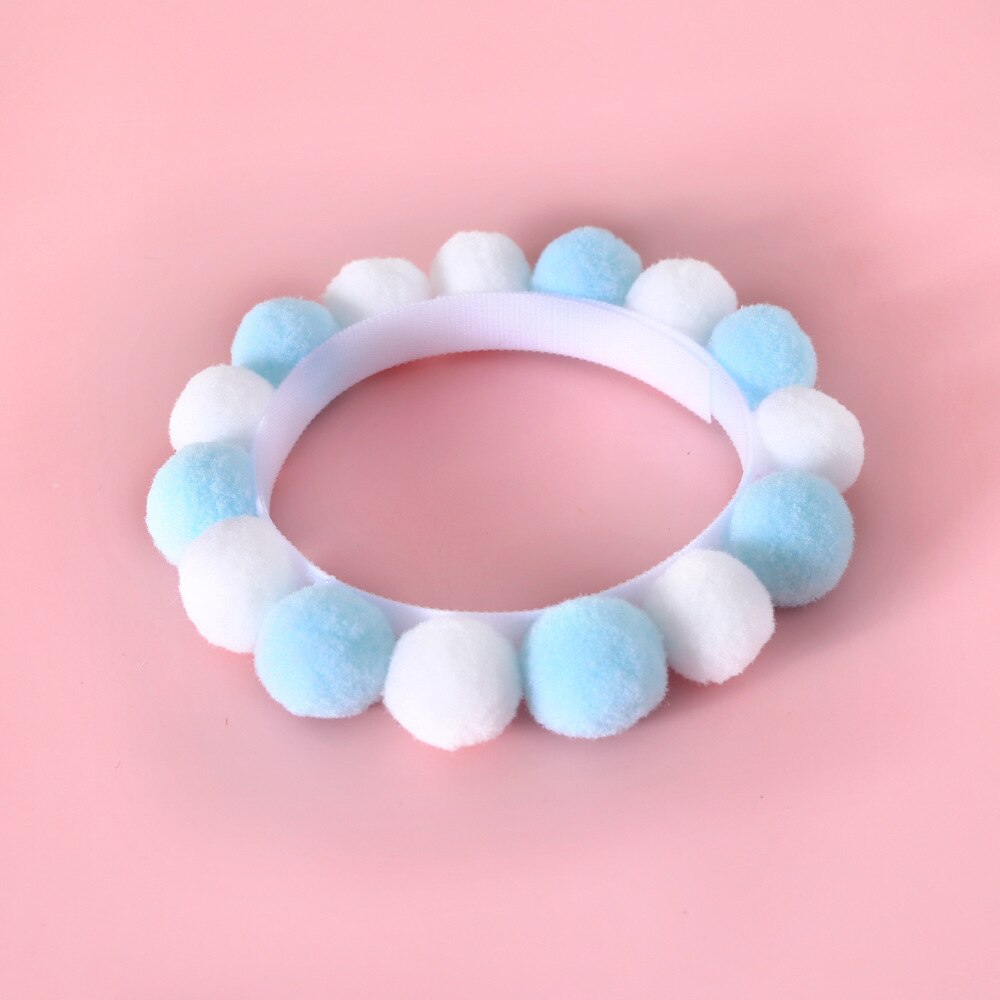 Adjustable Cute Plush Ball Pet Necklace Collar | Fun & Colourful Cat & Puppy Accessory for Parties