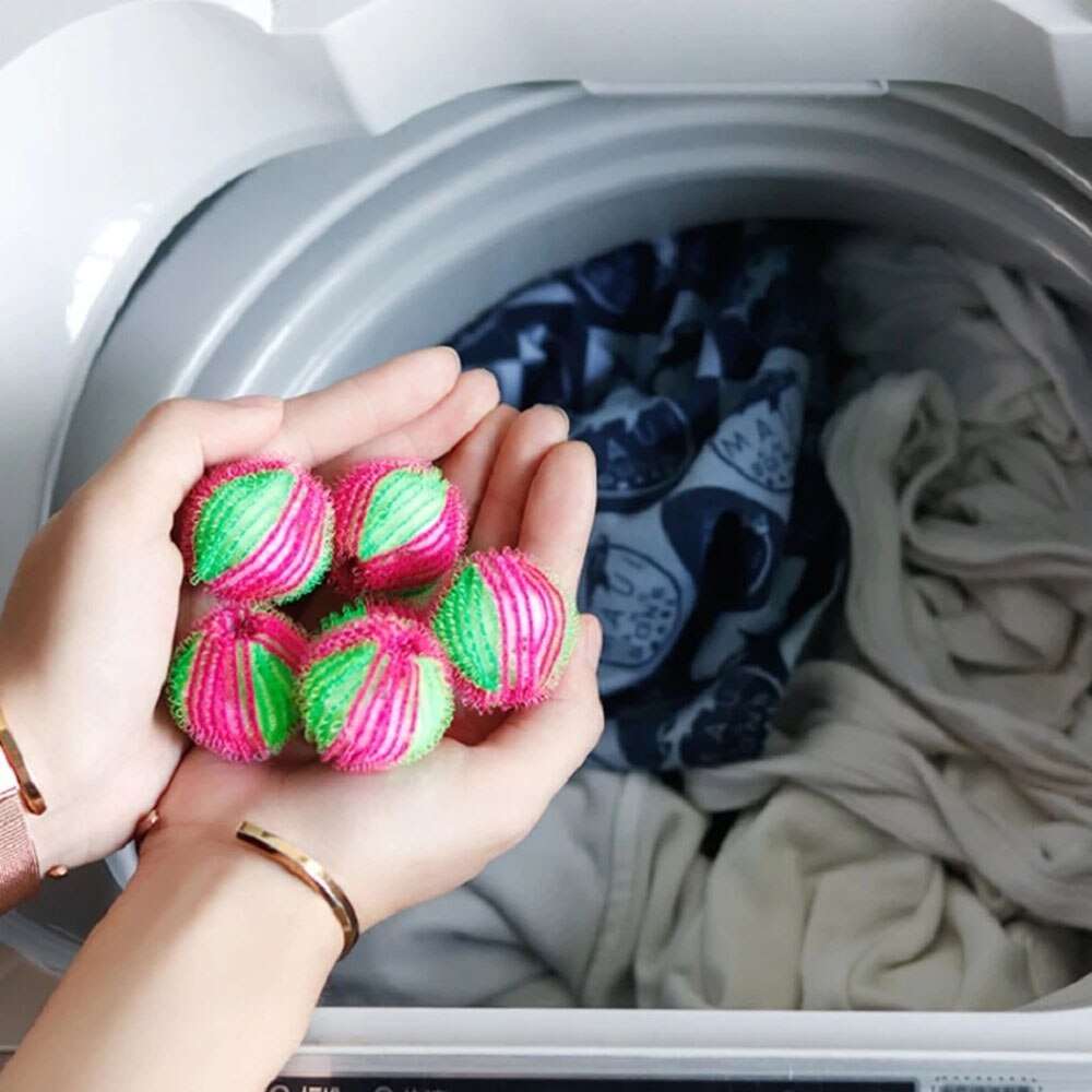 6-Pack Nylon Laundry Balls | Pet Hair Removal & Decontamination | Washing Machine Lint Removal
