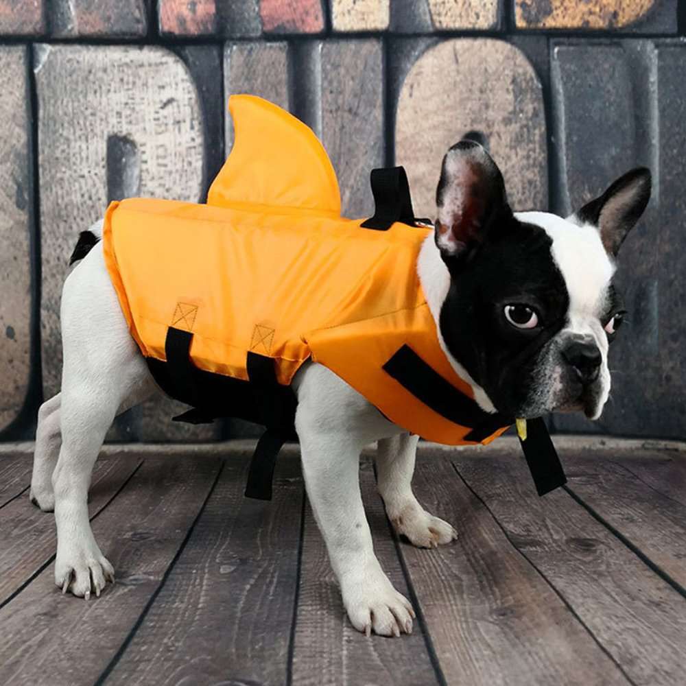 Adjustable Summer Dog Life Jacket | Safety Vest with Handle for Small, Medium, Large Dogs | Surfing, Swimming, Sailboat | Shark Design