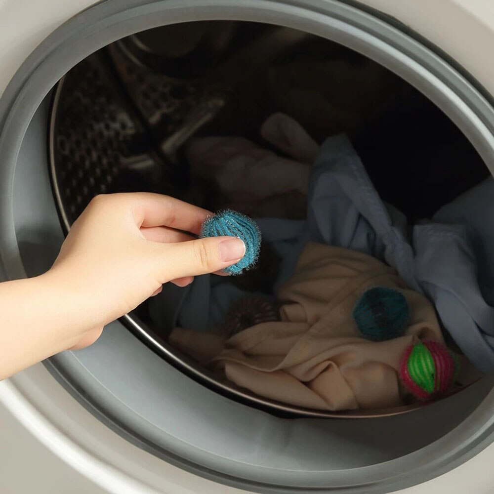Nylon Laundry Ball Washing Machine Fur & Lint Remover | 6-Pack | Efficient Pet Hair Catcher for Laundry with Anti-Winding Design