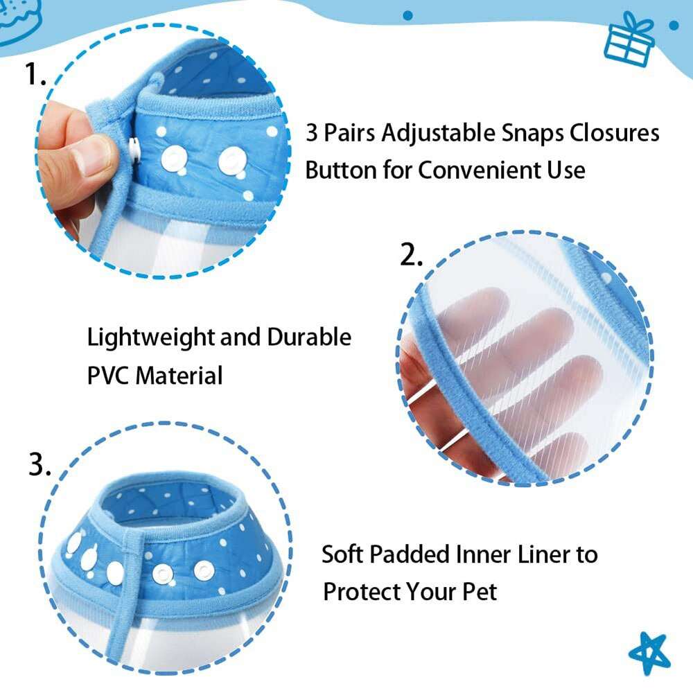 Adjustable Pet Recovery Cones | Soft, Breathable Dog & Cat Collar After Surgery