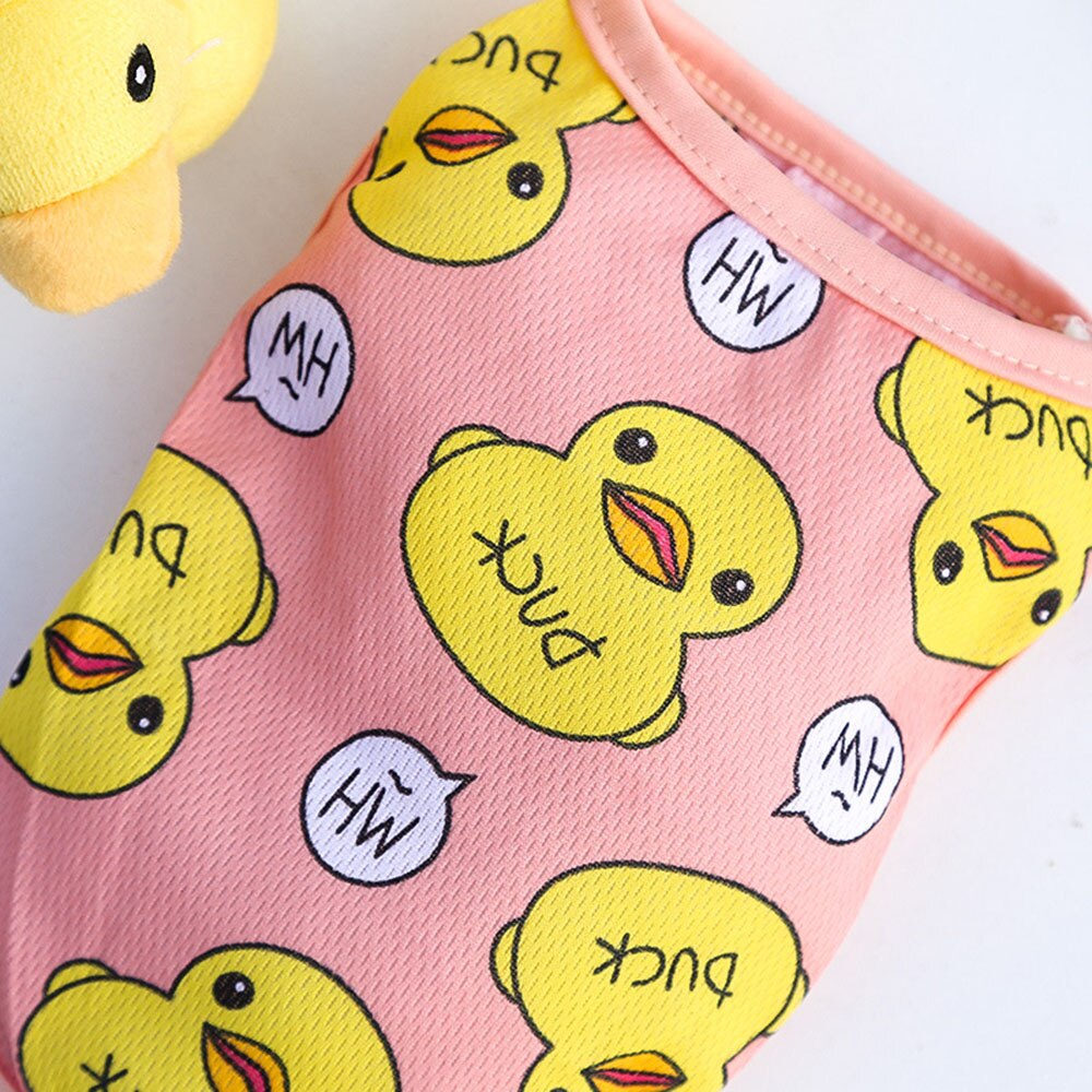 Breathable Yellow Duck Dog Vest | Cute Summer Pet T-Shirt Tank Top for Small Dogs
