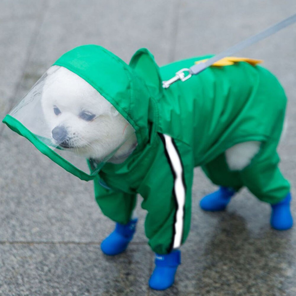Reflective Hooded Dog Raincoat | Full-Body Waterproof Protection for Small Dogs